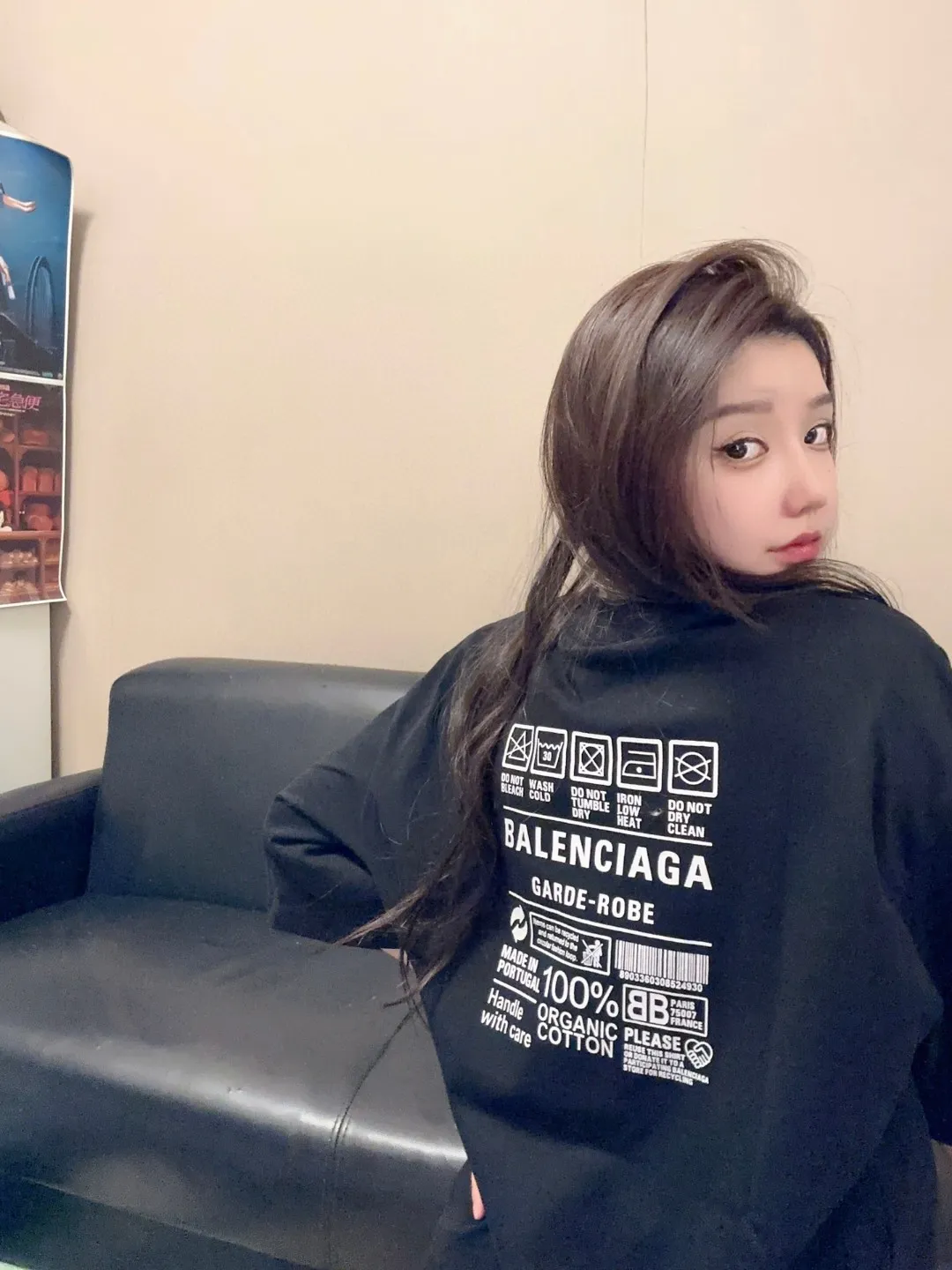 P80✨🔥 BALENCIAGA Paris lettering printed short-sleeved T-shirt, custom-woven and dyed 280g combed cotton heavyweight fabric, zero color difference in thread, perfect details, different from the current version on the market, welcome to compare, Same Style for men and women, must-sell in the picture above Color: White Black Size: 1 2 3 4